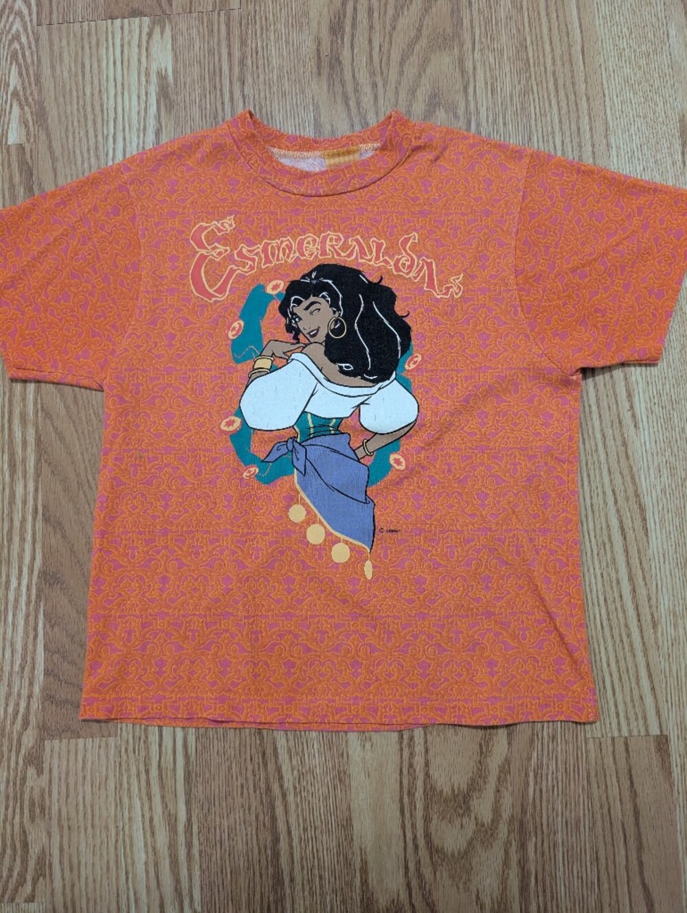 Vintage 90's Disney Esmeralda Hunchback of Notre Dame T-shirt 10/12 USA